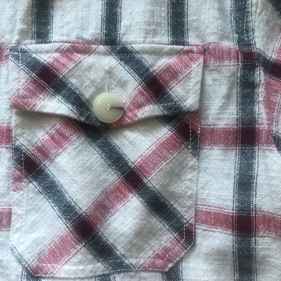 Zara Cream Red Black Plaid Overshirt Shacket Jacket - Picture 4 of 7